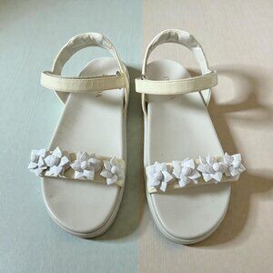 PRADA White Embellished Platform Sandals Size 38.5 / US 8.5
